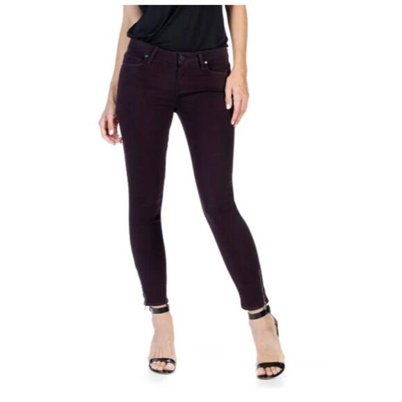 Paige Transcend Verdugo Ankle Zip Skinny Jeans Color Deep Vineyard Size … - Picture 9 of 9